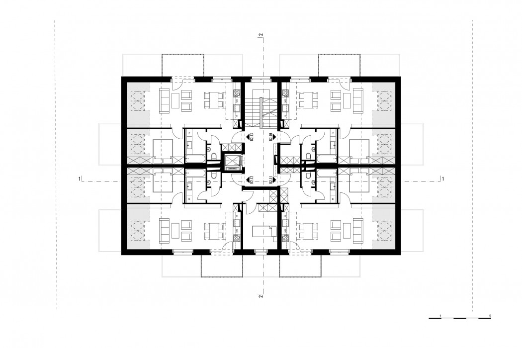Alaprajz tetőtér B épület