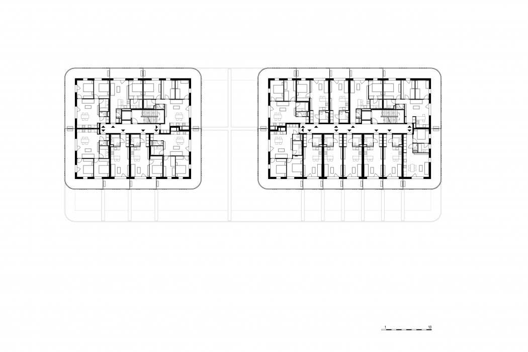 second and third floor